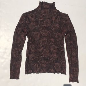 Stretch lace brown and black top size XS or S